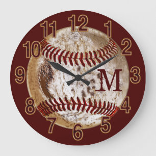 Relojes sucios cones monograma del béisbol para la