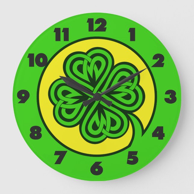 Relojes tribales de pared de Shamrock (Anverso)