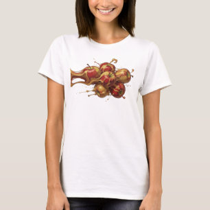 Rematada camiseta roja abstracta de manzana trendy
