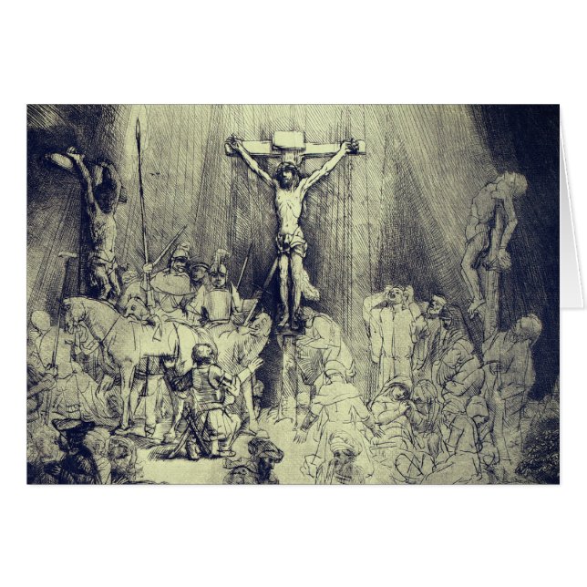 Rembrandt 1653 detalle Tres cruces (Anverso (Horizontal))