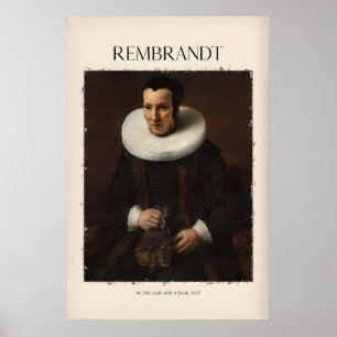 Rembrandt Anciana con Libro637 Impresión de Retrat