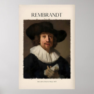 Rembrandt Hombre con Música en Partitura633 Arte d