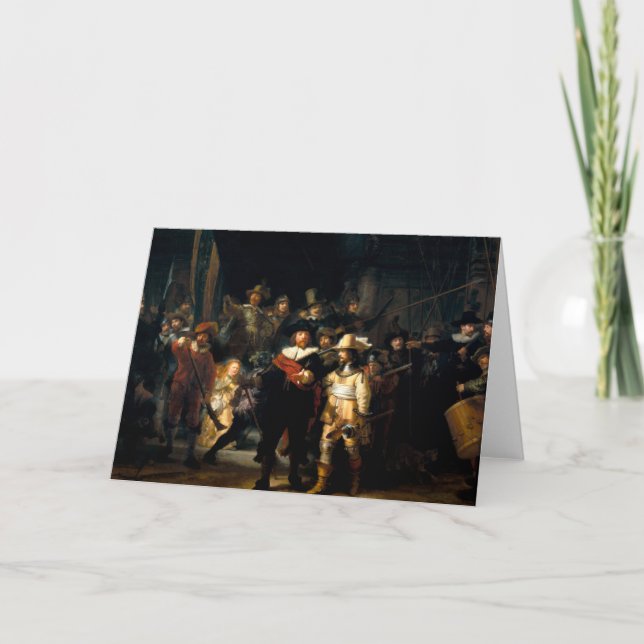 Rembrandt la tarjeta de felicitación del guardia (Anverso)