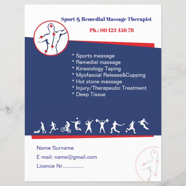 Remedial massage flyer template (Frente)