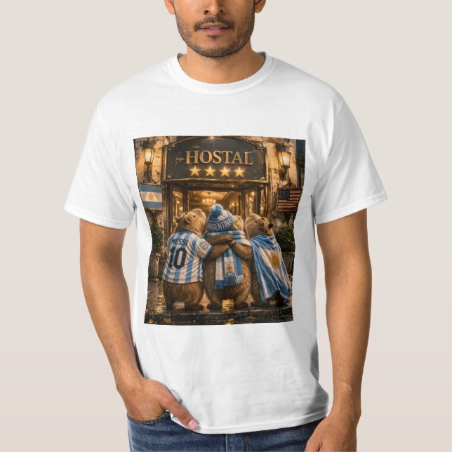 Remera Capibarras Viajeros buscando 4 estrella (Anverso)