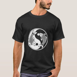 Remera de arte de pez Koi Yin Yang – Dibujo de tin