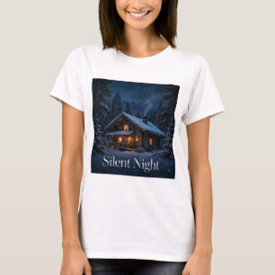 Remera de Mujer Cabaña de Noche Silenciosa