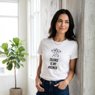 Remera de Mujer Minimalista Shhh Eslogan Silencio 