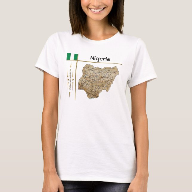 Remera de Nigeria Mapa + Bandera + Título (Anverso)