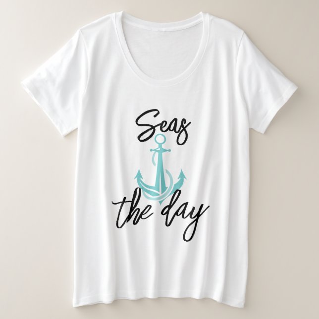 Remera Mujer Seas the Day Talla Grande (Anverso del diseño)