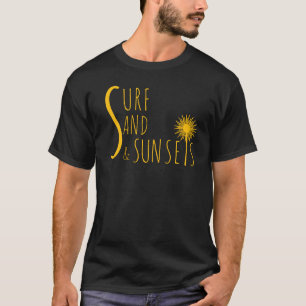 Remeras de Playa de Surf, Arena y Puesta de Sol