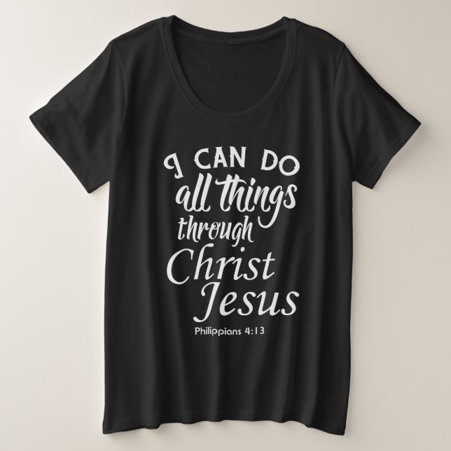 Remeras de versículos de la Biblia Puedo hacer tod (Anverso del diseño)