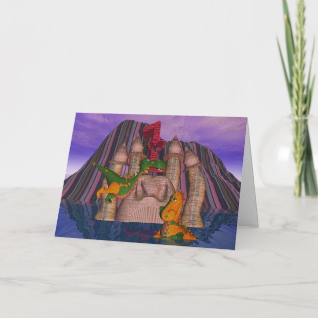 Remiendo lindo Drago de la tarjeta de cumpleaños (Anverso)