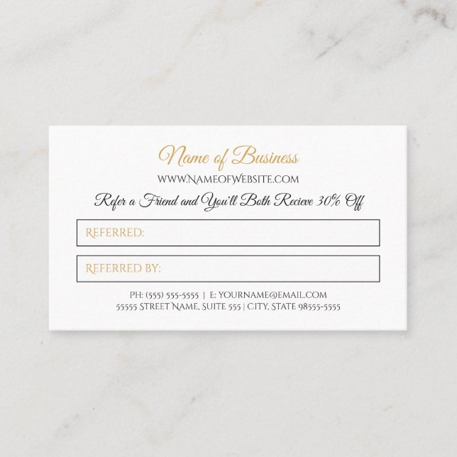 Remisión de amigo simple elegante negro y oro (Anverso)