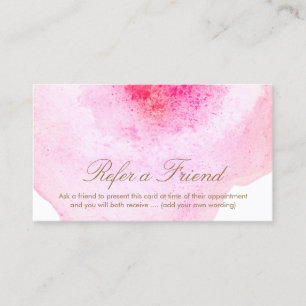 Remisión de cliente de acuarela de color rosa abst