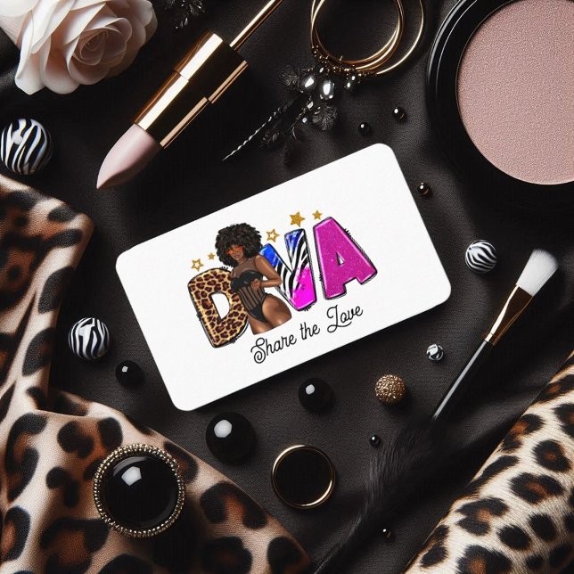Remisión de diva afroamericana de moda (Chic African American Diva Referral Card)