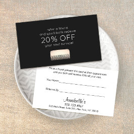 Remisión del cliente de Hair Stylist Gold Comb