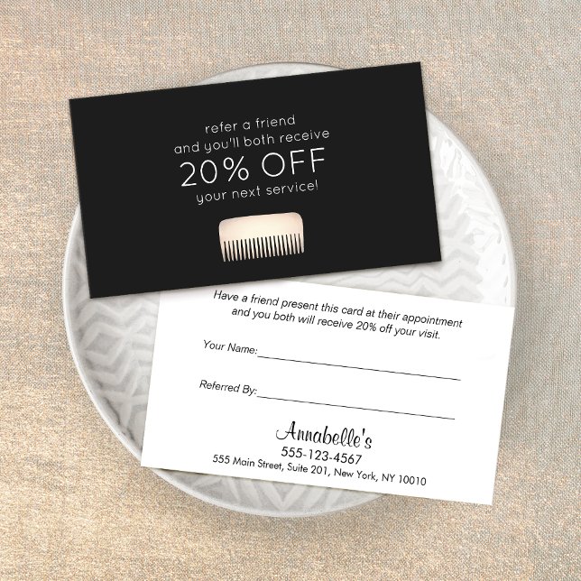 Remisión del cliente de Hair Stylist Gold Comb (Subido por el creador)