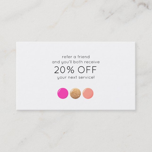 Remisión del cliente de la sala de uñas polaca Man (Anverso)