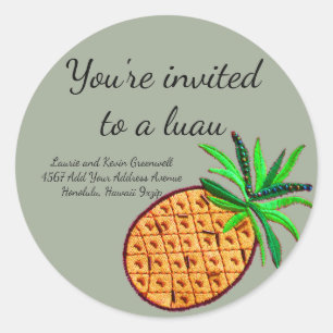 Remite del sello para sobres de la piña de Luau