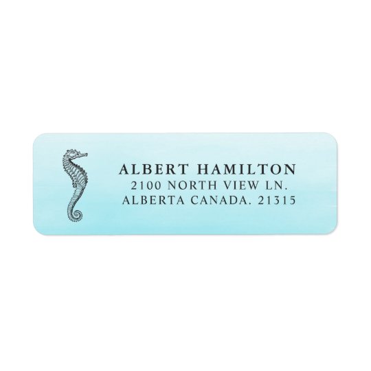 Remite personalizado el | azul del Seahorse del Etiquetas De Remite
