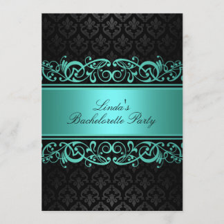 Remolino Azul Damask | Invitación de Despedida de