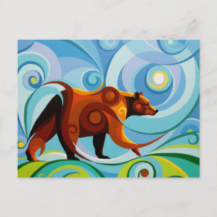 Remolino Espíritus Oso Pardo Tarjeta Postal Animal