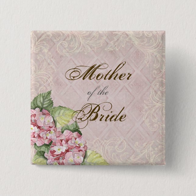 Remolino rosado del Hydrangea - botón nupcial del (Anverso)