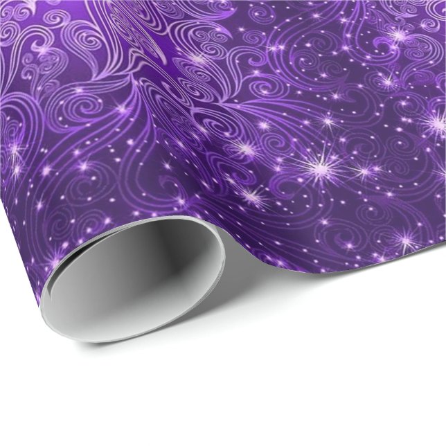 Remolinos celestiales de la púrpura y papel de (Esquina del rollo)