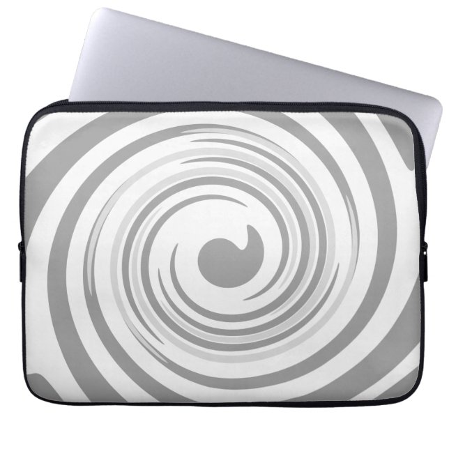 Remolinos modernos en funda para portátil gris (Frente)