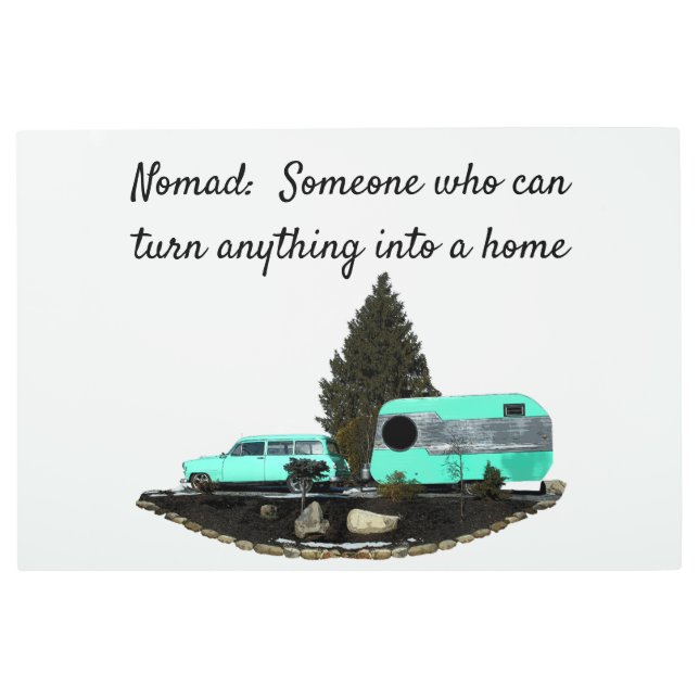 Remolque de coches de camping retro Nomad arte mur (Anverso)