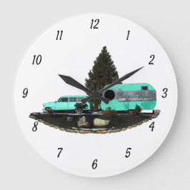Remolque de coches de camping retro Reloj de pared