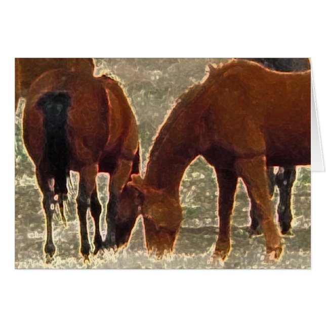 Remuda Herd Grazes - Caballos de vaca de rancho -  (Anverso (Horizontal))