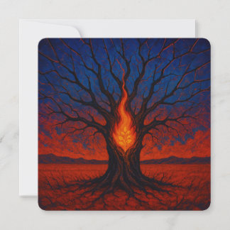 Renacimiento en llamas - Tarjeta de saludo surreal