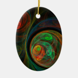 Renacimiento Ornamento de Arte Abstracto Verde Ova