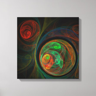 Renacimiento Resumen Verde Arte Quad Canvas Imprim