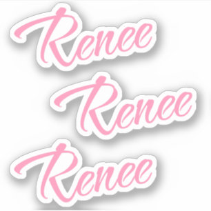 Renee Decorative Name en Pegatina rosa x3