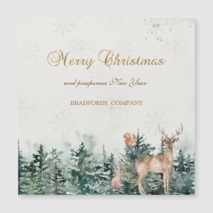 Reno, bosque, copos de nieve