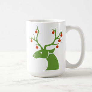 Reno con la taza de café de los ornamentos