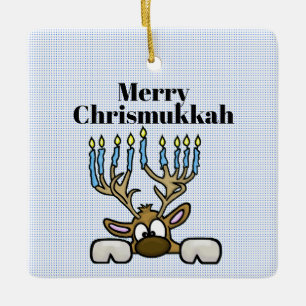 Reno Con Menorah Antlers Ornamento De Chrismukkah