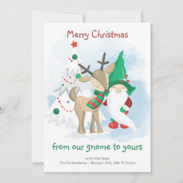 Reno de Gnome y árbol de Navidad absurdo