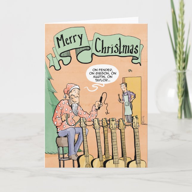 Reno de la guitarra de la tarjeta de Navidad (Anverso)
