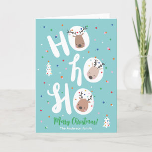 Reno de Navidad adorable con texto Hohoho