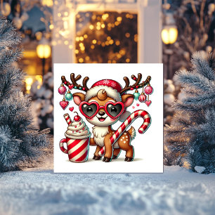 Reno de Navidad con Bastón de Caramelo