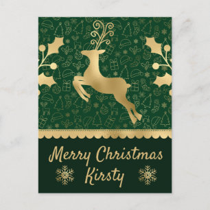 Reno de Navidad con Hojas de Acebo de Papel Alumin