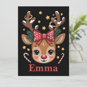 Reno de Navidad personalizado para niña Familia Na
