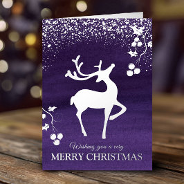 Reno de Navidad plateado morado personalizado