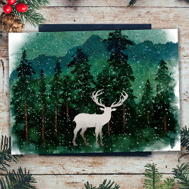 Reno de Navidad Tradicional Alegre en el Bosque