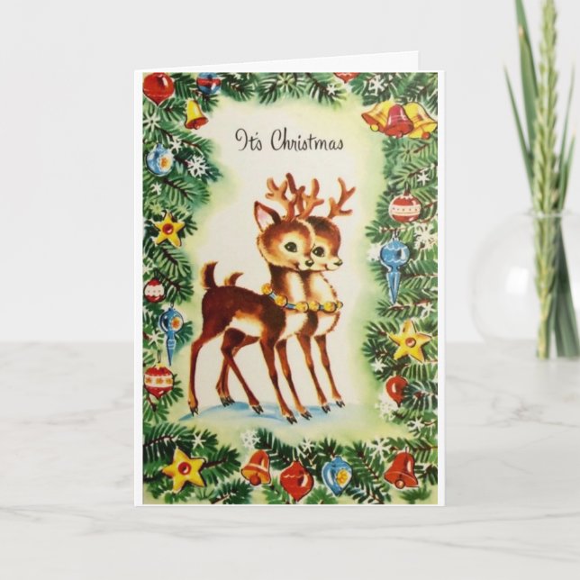 Reno del navidad del vintage, (Anverso)