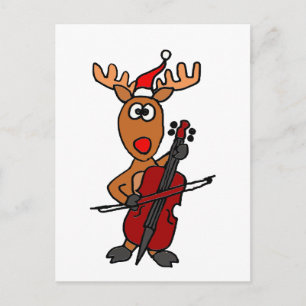 Reno divertido que juega navidad del violoncelo